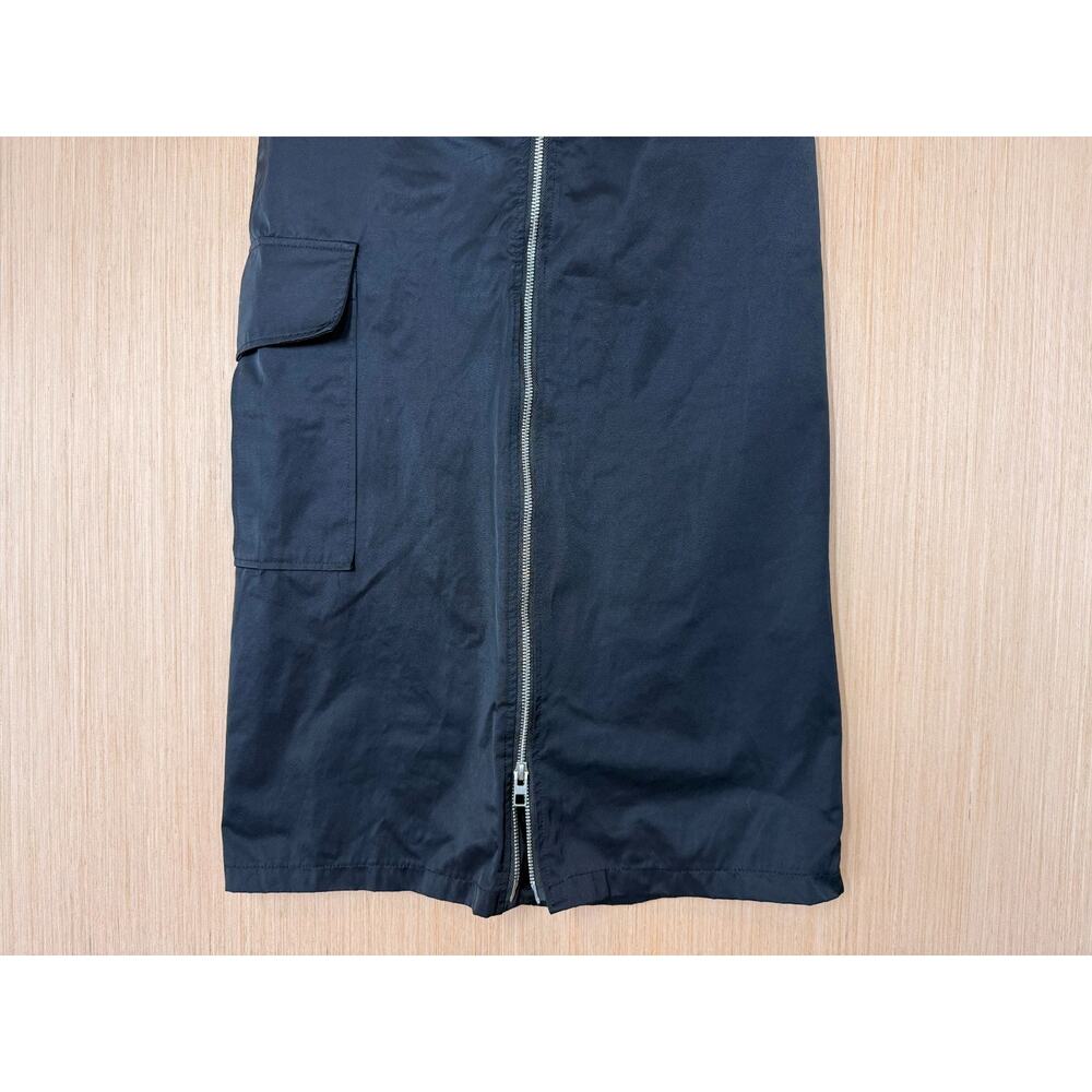 Zara Zippered Nylon Midi Skirt Cargo Pocket Womens Size XS Black Grunge Gothic - Picture 4 of 12
